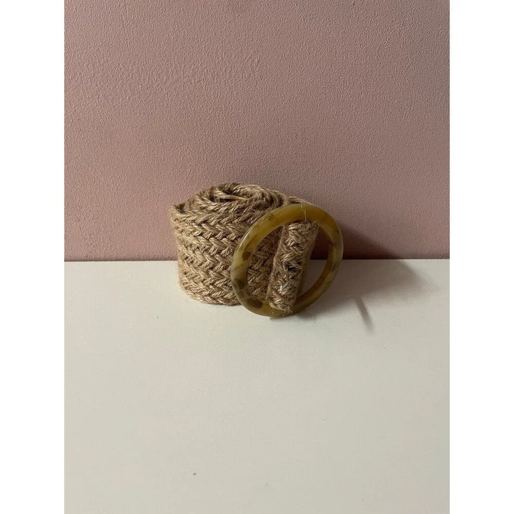 Tan/Brown Lightweight Woven Wide Waist Belt